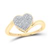 Image 1 : Round Diamond Heart Ring 1/10 Cttw 10KT Yellow Gold