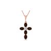 Genuine 1.88 ctw Garnet & Diamond Necklace 14KT Rose Gold - REF-39V8W