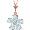 Genuine 2.22 ctw Aquamarine & Diamond Necklace 14KT Rose Gold - REF-36H3X