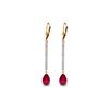Genuine 3.6 ctw Ruby & Diamond Earrings 14KT Rose Gold - REF-70X3M