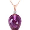 Genuine 9.55 ctw Amethyst & Diamond Necklace 14KT Rose Gold - REF-25F3Z