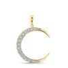 Round Diamond Crescent Moon Pendant 1/6 Cttw 14KT Yellow Gold