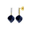 Genuine 30.65 ctw Sapphire & Diamond Earrings 14KT Yellow Gold - REF-59M9T