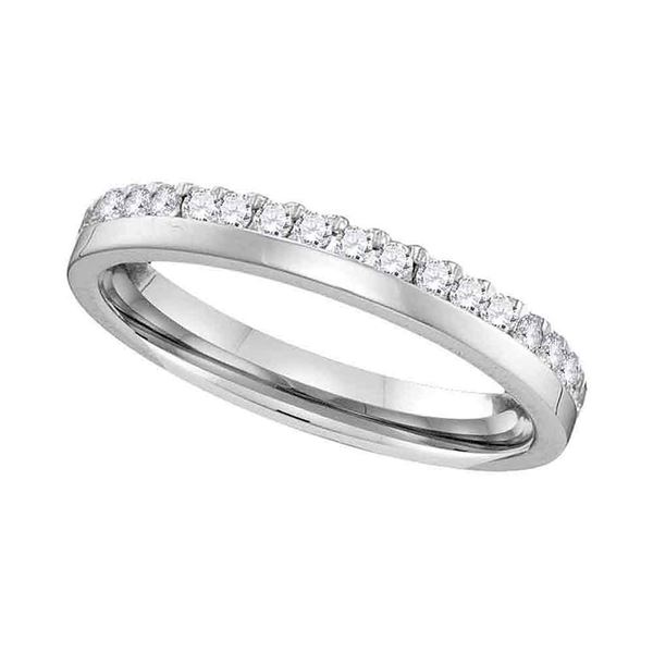 Round Diamond Wedding Band Ring 1/5 Cttw 14KT White Gold