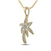 Image 2 : Round Diamond Palm Tree Nautical Pendant 1/10 Cttw 10KT Yellow Gold