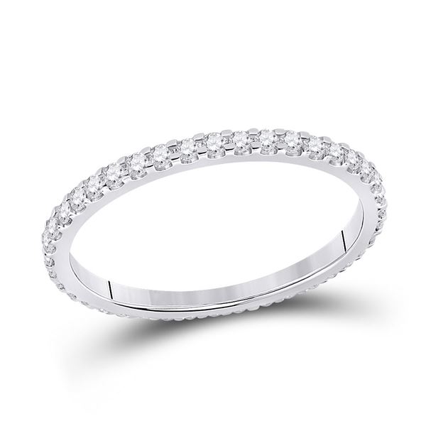 Round Diamond Eternity Wedding Band 1/2 Cttw 14KT White Gold