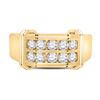 Image 2 : Round Diamond Double Row Band Ring 7/8 Cttw 10KT Yellow Gold
