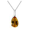 Genuine 5 ctw Citrine Necklace 14KT White Gold - REF-31P9H