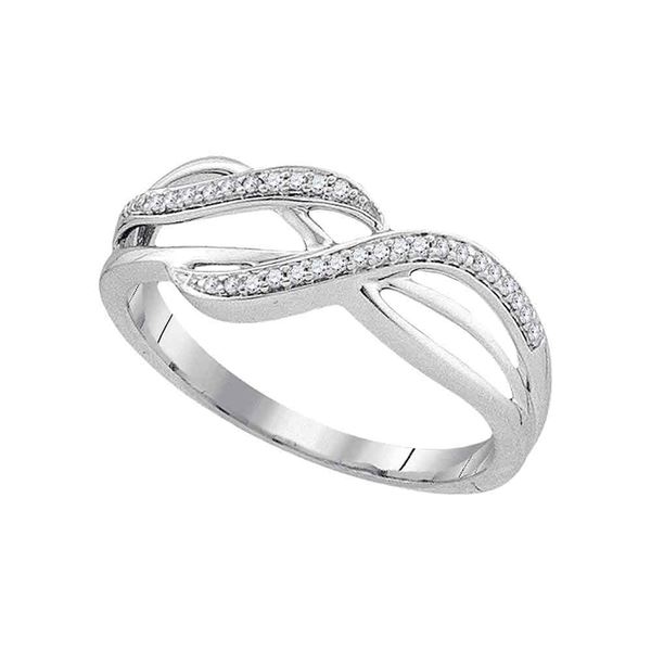 Round Diamond Band Ring 1/10 Cttw 10KT White Gold