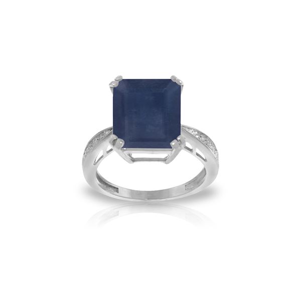 Genuine 7.27 ctw Sapphire & Diamond Ring 14KT White Gold - REF-120Z2N