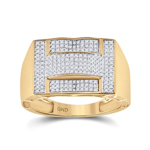 Round Diamond Cluster Ring 1/2 Cttw 10KT Yellow Gold