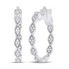 Round Diamond Fashion Hoop Earrings 5/8 Cttw 14KT White Gold