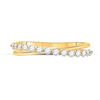 Image 2 : Round Diamond Crossover Stackable Band Ring 1/3 Cttw 10KT Yellow Gold