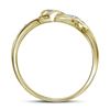 Image 2 : Round Diamond Two-tone Dolphin Fish Animal Ring 1/20 Cttw 10KT Yellow Gold