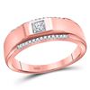 Image 1 : Round Diamond Wedding Solitaire Band Ring 1/6 Cttw 10KT Rose Gold