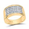 Image 1 : Round Diamond Four Row Band Ring 1/2 Cttw 10KT Yellow Gold