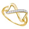 Image 1 : Round Diamond Infinity Ring 1/10 Cttw 10KT Yellow Gold