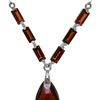 Genuine 4.35 ctw Garnet Necklace 14KT White Gold - REF-30M7T