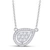 Image 1 : Round Diamond Teardrop Necklace 1/4 Cttw 10KT White Gold
