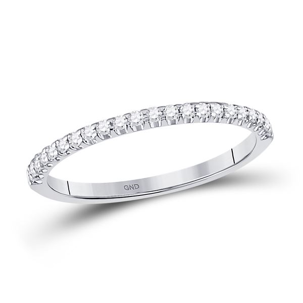 Round Diamond Wedding Machine-Set Band 1/5 Cttw 14KT White Gold
