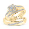 Image 1 : Diamond Square Matching Wedding Set 1/12 Cttw 10KT Yellow Gold