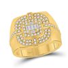 Image 1 : Round Diamond Square Cluster Ring 1 Cttw 14KT Yellow Gold
