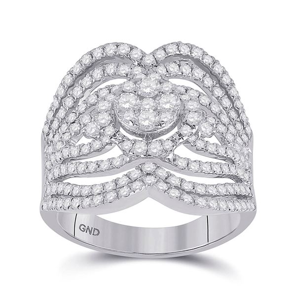 Round Diamond Fashion Ring 1-3/4 Cttw 14KT White Gold