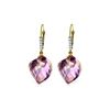 Image 1 : Genuine 21.65 ctw Amethyst & Diamond Earrings 14KT Yellow Gold - REF-57A6K