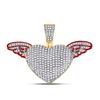 Image 1 : Round Diamond Winged Heart Charm Pendant 1 Cttw 10KT Yellow Gold