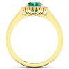 Image 2 : Natural 2.3 CTW Zambian Emerald & Diamond Ring 14K Yellow Gold - REF-51K6W