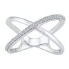 Image 1 : Round Diamond Open Crossover Band Ring 1/6 Cttw 10KT White Gold