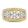 Image 2 : Round Diamond Flower Cluster Ring 1 Cttw 10KT Yellow Gold