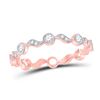 Image 1 : Round Diamond Stackable Band Ring 1/4 Cttw 10KT Rose Gold