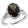 Image 1 : 2.60 CTW Quartz & Diamond Ring 14K White Gold - REF-54Y7V