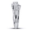 Image 2 : Bridal Wedding Ring Band Set 7/8 Cttw 14KT White Gold