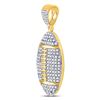 Image 2 : Round Diamond Football Charm Pendant 1-1/3 Cttw 10KT Yellow Gold