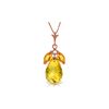 Genuine 7.2 ctw Citrine Necklace 14KT Rose Gold - REF-30Y5F