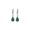 Genuine 6.7 ctw Green Sapphire Corundum & Diamond Earrings 14KT White Gold - REF-28Y8F