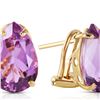 Genuine 10 ctw Amethyst Earrings 14KT Yellow Gold - REF-50K7V