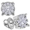 Round Diamond Halo Earrings 3/4 Cttw 14KT White Gold