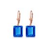 Genuine 13 ctw Blue Topaz Earrings 14KT Rose Gold - REF-54H2X