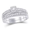 Diamond Bridal Wedding Ring Band Set 1/3 Cttw 10KT White Gold