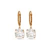 Genuine 7.2 ctw White Topaz Earrings 14KT Rose Gold - REF-48K3V
