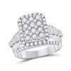 Image 1 : Round Diamond Rectangle Cluster Ring 1-3/4 Cttw 14KT White Gold