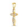 Image 2 : Round Diamond Cross Pendant 1/6 Cttw 10KT Yellow Gold