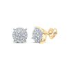 Image 1 : Round Diamond Cluster Earrings 3/8 Cttw 10KT Yellow Gold