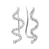 Image 1 : Round Diamond Snake Climber Earrings 1/6 Cttw 10KT White Gold