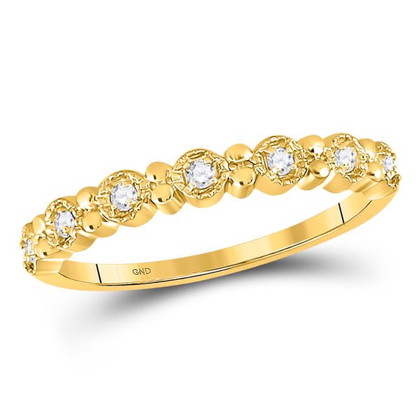 Round Diamond Stackable Band Ring 1/10 Cttw 10KT Yellow Gold