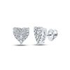 Image 1 : Round Diamond Heart Earrings 1/4 Cttw 10KT White Gold