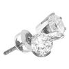 Image 2 : Round Diamond Solitaire Earrings 1 Cttw 14KT White Gold